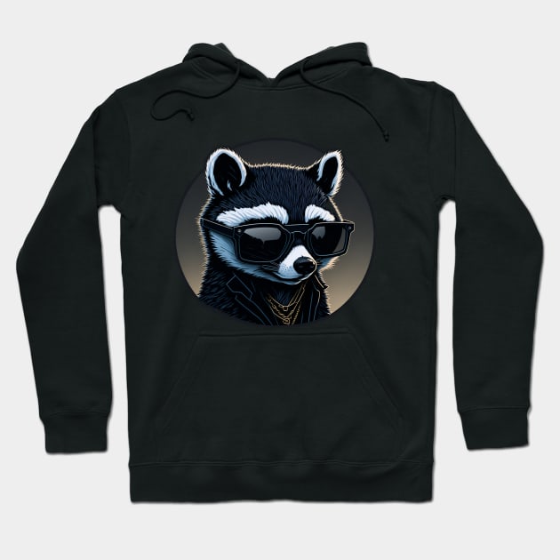 Cool Racoon Drip Hoodie by DesignVerseAlchemy